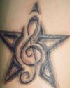 star and music tattoo